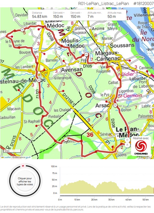Parcours R01 - 55km