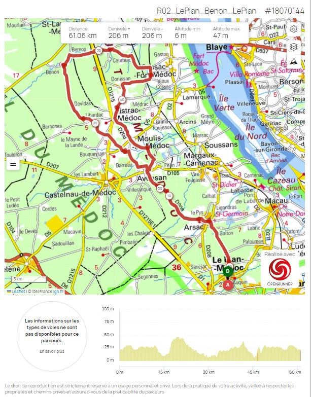 Parcours R02 - 61km