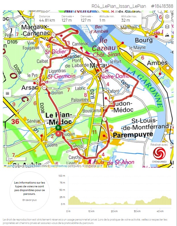 Parcours R04 - 45km