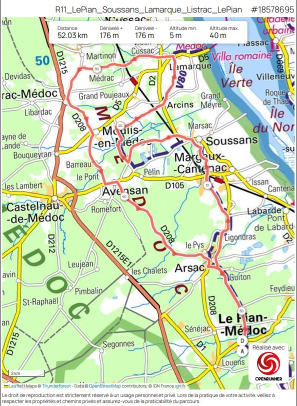 Parcours R11 - 52km